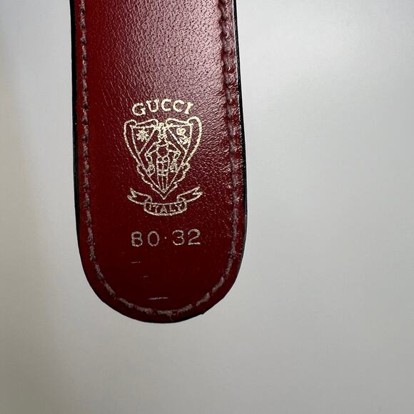 Vintage Gucci Leather Belt Burgundy Red - Picture 4 of 9